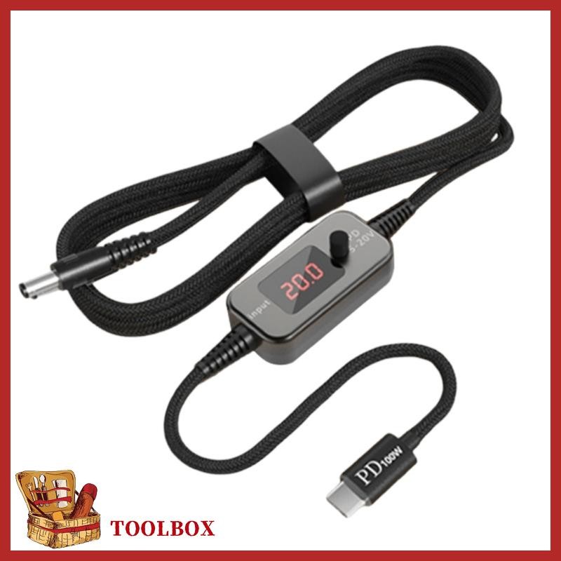 TOOLBOX USB C DC5525 สายประเภท C ถึง 5 5x2 5 สายชาร์จ 5V 9V 12V 15V 20V