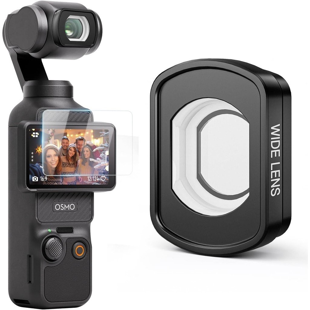 เลนส์มุมกว้างแม่เหล็กเข้ากันได้กับ DJI Osmo Pocket 3 ขยาย FOV ของ 112°, กระจกออปติคอลมัลติเคลือบ/ควา