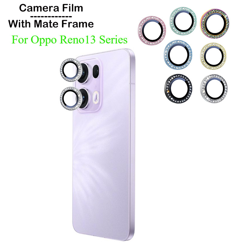 ป้องกันหน้าจอสําหรับOppo Reno 13 Pro F Reno15 Reno15Pro Reno13F 4G 5G 2025 เลนส์กล้องเพชรโลหะProtectorแก้วกลับเลนส์แหวนฝาครอบ