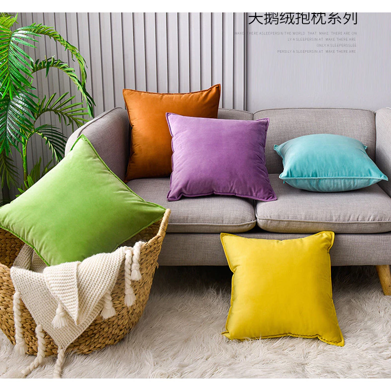 ปลอกหมอนอิงกํามะหยี่ 45x45 ซม. สีดํา สีเหลือง สไตล์นอร์ดิก ตกแต่งบ้าน thumbnail 3