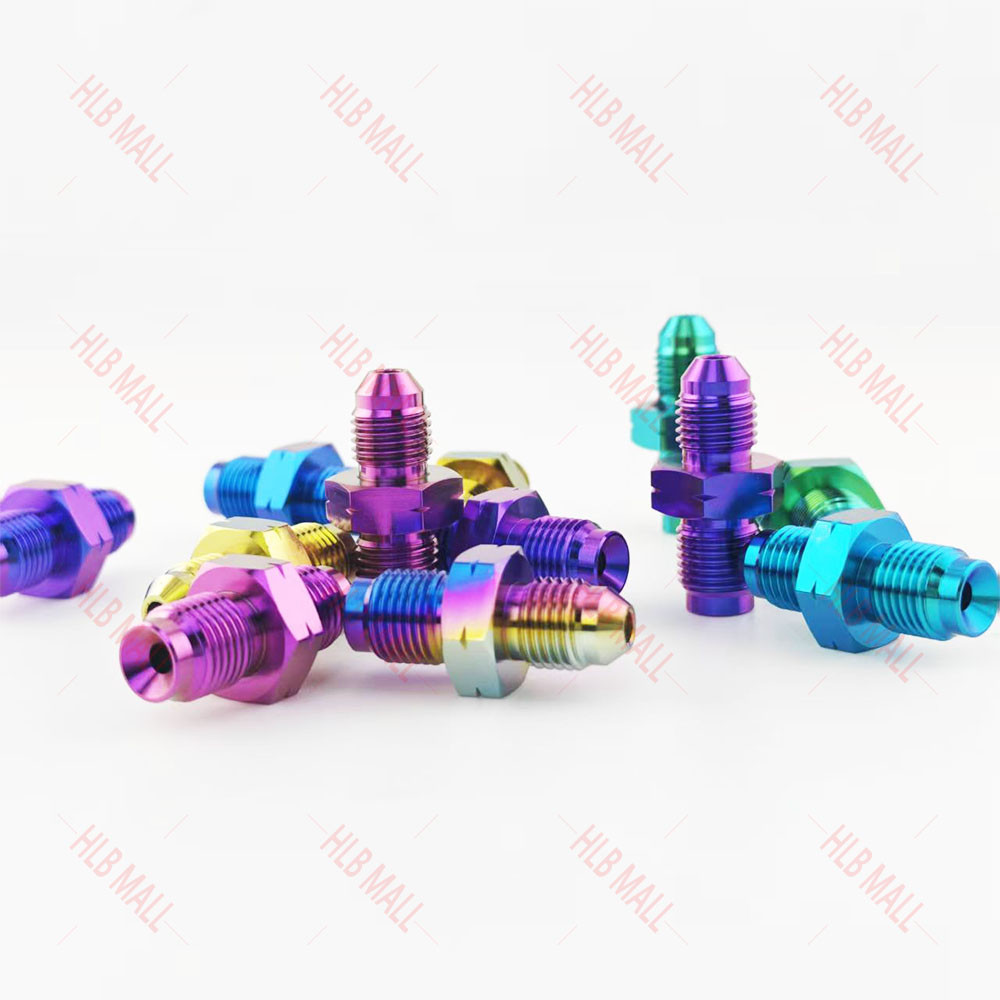 TC4/Gr5 ไทเทเนียม AN3 สายเบรคอุปกรณ์อะแดปเตอร์ AN3 ถึง M10X1.0 / M10X1.25 ชาย Bubble Flare Connector ราคา ถูกที่สุด ดีลบีเคเค แกลเลอรีภาพที่ 5