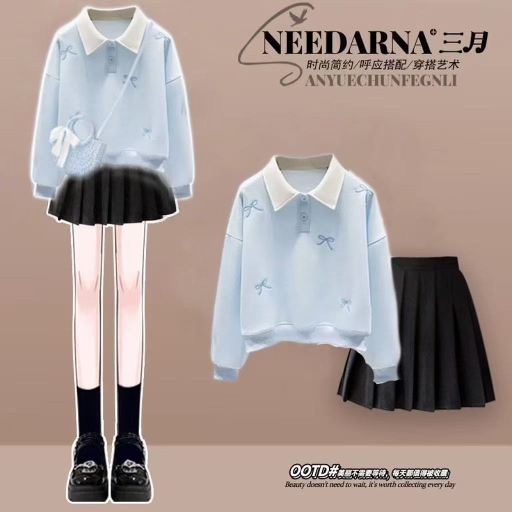 [อ่าน คลังสินค้า] 3-14 ปีชุดเด็กผู้หญิงเสื้อผ้าเด็กชุดเสื้อกันหนาวหมวกเด็กผู้หญิง 2025 ฤดูใบไม้ผลิและฤดูใบไม้ร่วงใหม่เด็กกระโปรงสั้นสาวหวานฤดูใบไม้ร่วงสองช - รูปที่ 3