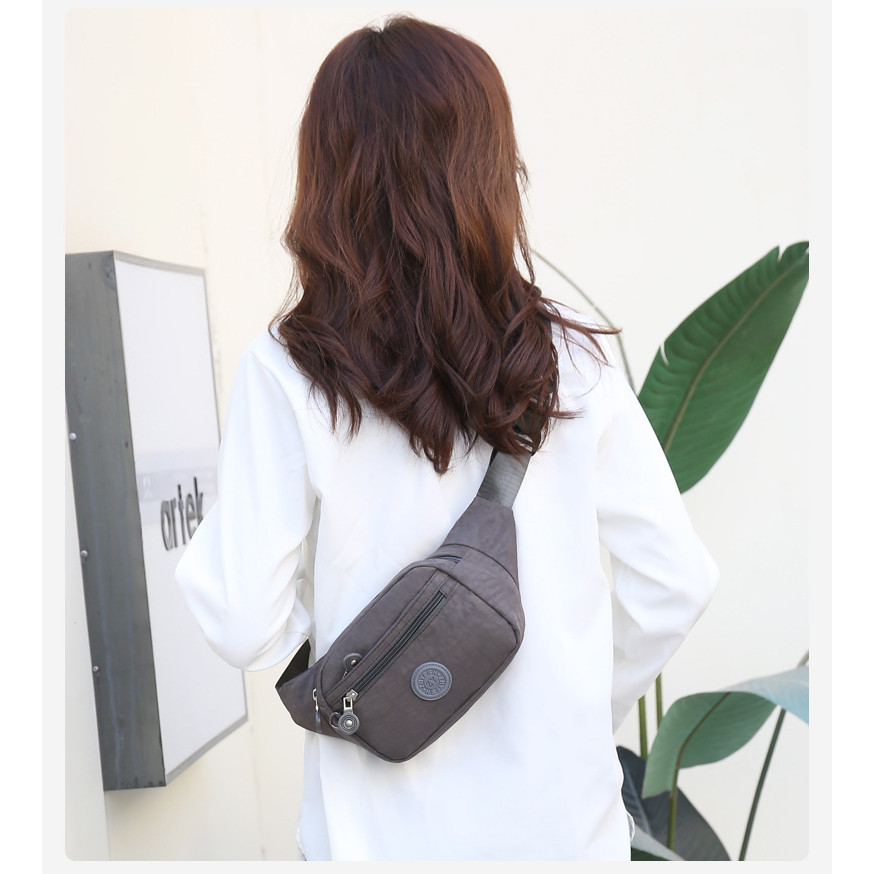 กระเป๋าคาดเอวแฟชั่นเกาหลี ทนทาน ซักได้ ช่องซิปเยอะ5ช่อง(w118) - รูปที่ 5