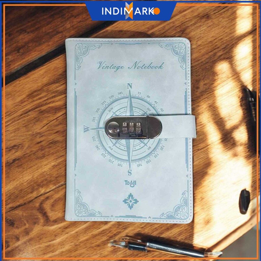 Toddi Leather Diary Journal Book 200 Grid A5 มีตัวล็อค - TD22