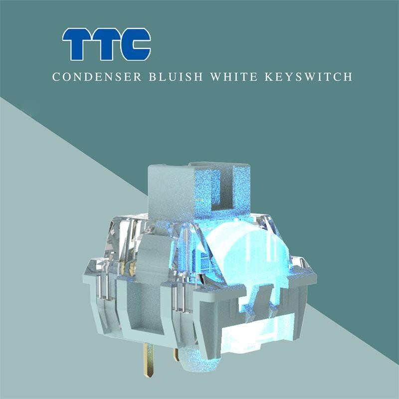 TTC Silent Bluish Switches Tactile Switch 42g 3Pin For Mechanical Keyboard Shaft DIY NJ80 NCR80 Swap