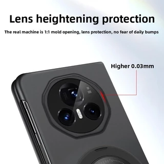 สําหรับเคสโทรศัพท์ Honor Magic V3 V2 5G, สีเมทัลลิคกันกระแทกหรูหรา 360° ฝาครอบขาตั้งแบบหมุนได้