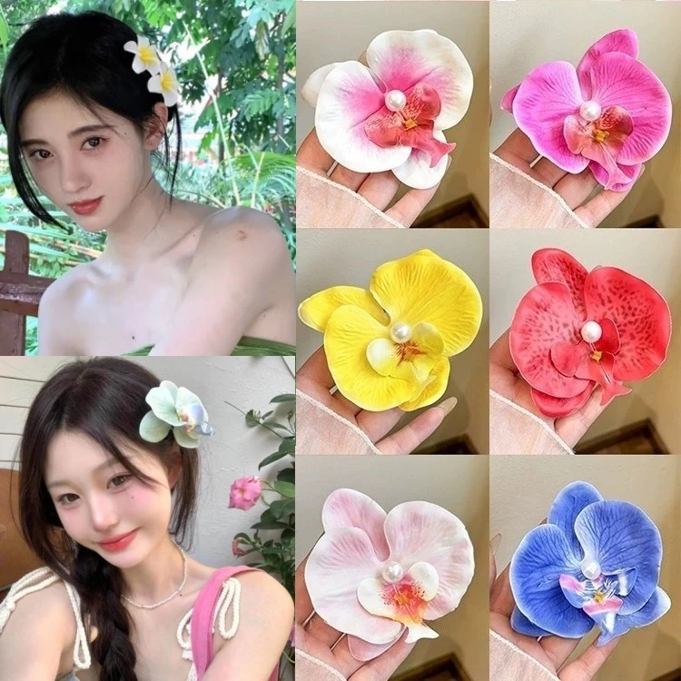 กิ๊บติดผม ลายดอกไม้ ประดับมุก ไล่เฉดสี เกาหลี น่ารัก คลิปปากเป็ด มีหลายแบบให้เลือก ส่งไวจากไทย