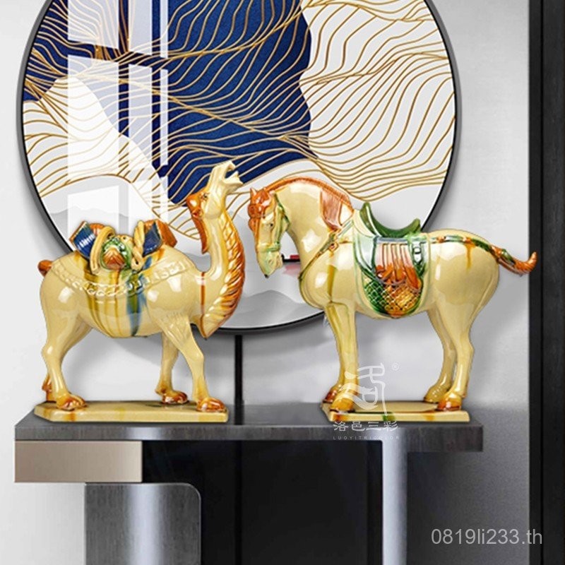 T Tang Sancai ทางเข้าตู้ทีวีพิพิธภัณฑ์ม้าห้องนั่งเล่นขายส่งงานศิลปะ OQ5M มาเลเซียตกแต่งเซรามิกสไตล์จ