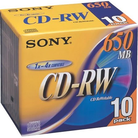 SONY 10CDRW650D Data CD-RW Media