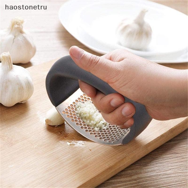 OST กระเทียมกด Crusher Rocker, สแตนเลสกระเทียมกด Rocker ขิง Crusher Squeezer Mincer ครัว Gadget เครื่องมือ N