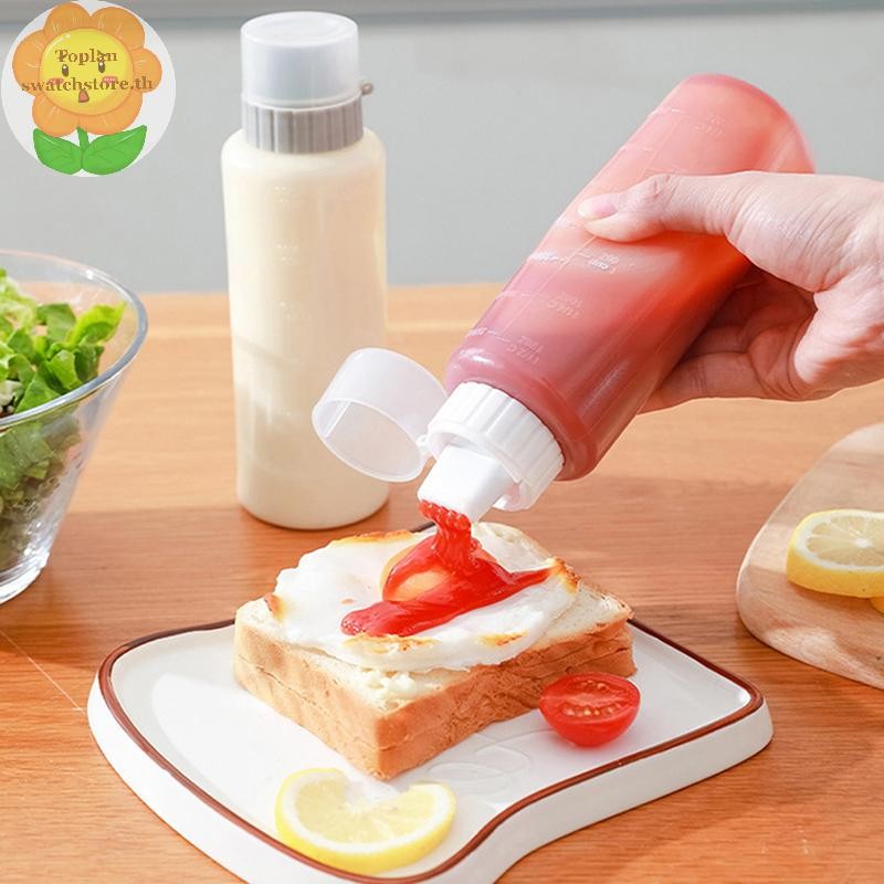 Toplan 1 PC 350/175ml 5 หลุมเครื่องปรุงรสบีบขวดซอสมะเขือเทศมัสตาร์ดบีบขวดซอส Dispenser Storage Jar อุปกรณ์ครัว TH ราคา ถูกที่สุด ดีลบีเคเค แกลเลอรีภาพที่ 7