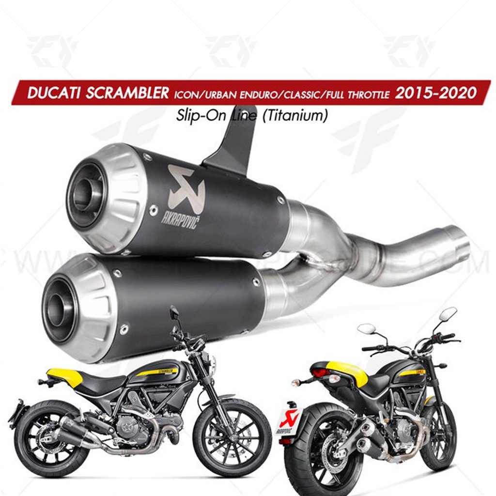 ท่อแต่ง Akrapovic Exhaust Slip-On Line Black DUCATI SCRAMBLER 800 ICON/URBAN ENDURO/CLASSIC/FULL THR