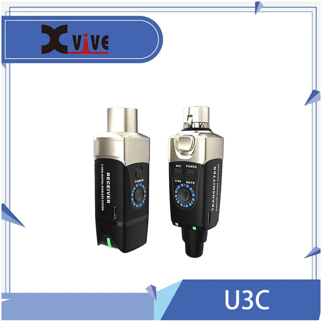 Xvive U3 Plug-on ไมโครโฟนระบบไร้สาย XLR ไร้สายสําหรับเครื่องผสมเสียงไมโครโฟนแบบไดนามิก, ระบบ PA และก