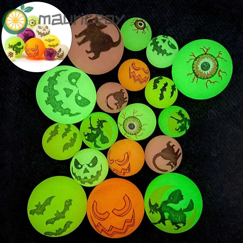 MAURICEOYA 10 ชิ้น/เซ็ต Halloween Bouncy Balls, Glow-in-the-Dark 32 มม. Bouncy Eyeballs สนุก Luminou