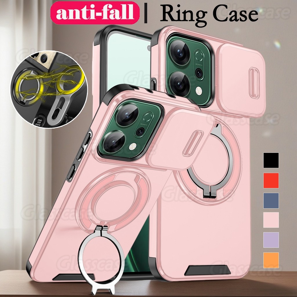 Oppo Reno14 2025 สําหรับ Oppo Reno 14 1 4 F Pro 14F 14Pro Reno14 F 14F Push กล้องกันกระแทกป้องกันแหวนเกราะเคสโทรศัพท์วงเล็บโลหะ Stent ปลอกฮาร์ดปกหลัง