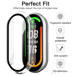 กรณีพีซีแก้วนิรภัยสำหรับ for Xiaomi Mi Band 10 ปกพร้อมฟิล์มป้องกันหน้าจอป้องกัน Gores สำหรับ for MiBand 10 NFC