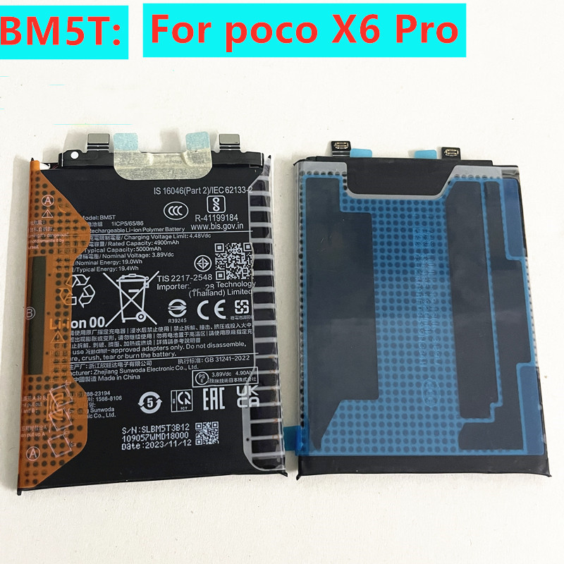 เหมาะสําหรับ POCO X6 Pro BM5T BM5V แบตเตอรี่ความจุสูงใหม่เอี่ยม