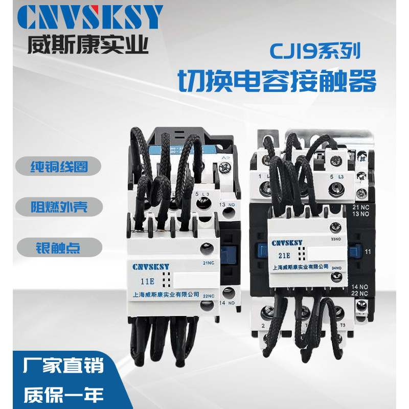 Wisconsin Switching Capacitor AC Contactor CJ19-25/32/43/63/95 Compensation Cabinet AC220V 380V