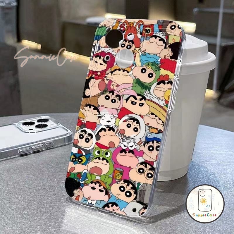 Crayon Shin-chan การ์ตูนตลก เคส OPPO A3S A16 A12 A31 A53 A51 A57 A9 A7 A5s A36 OPPO A54 เคส A76 5F A15 A1K A5 Reno 6