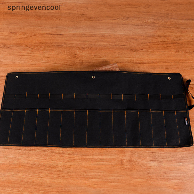 Springevencool Chisel กระเป๋าถือผ้าใบกระเป๋าเครื่องมือผู้ถือม้วนประแจกระเป๋า Organizer Springevencool