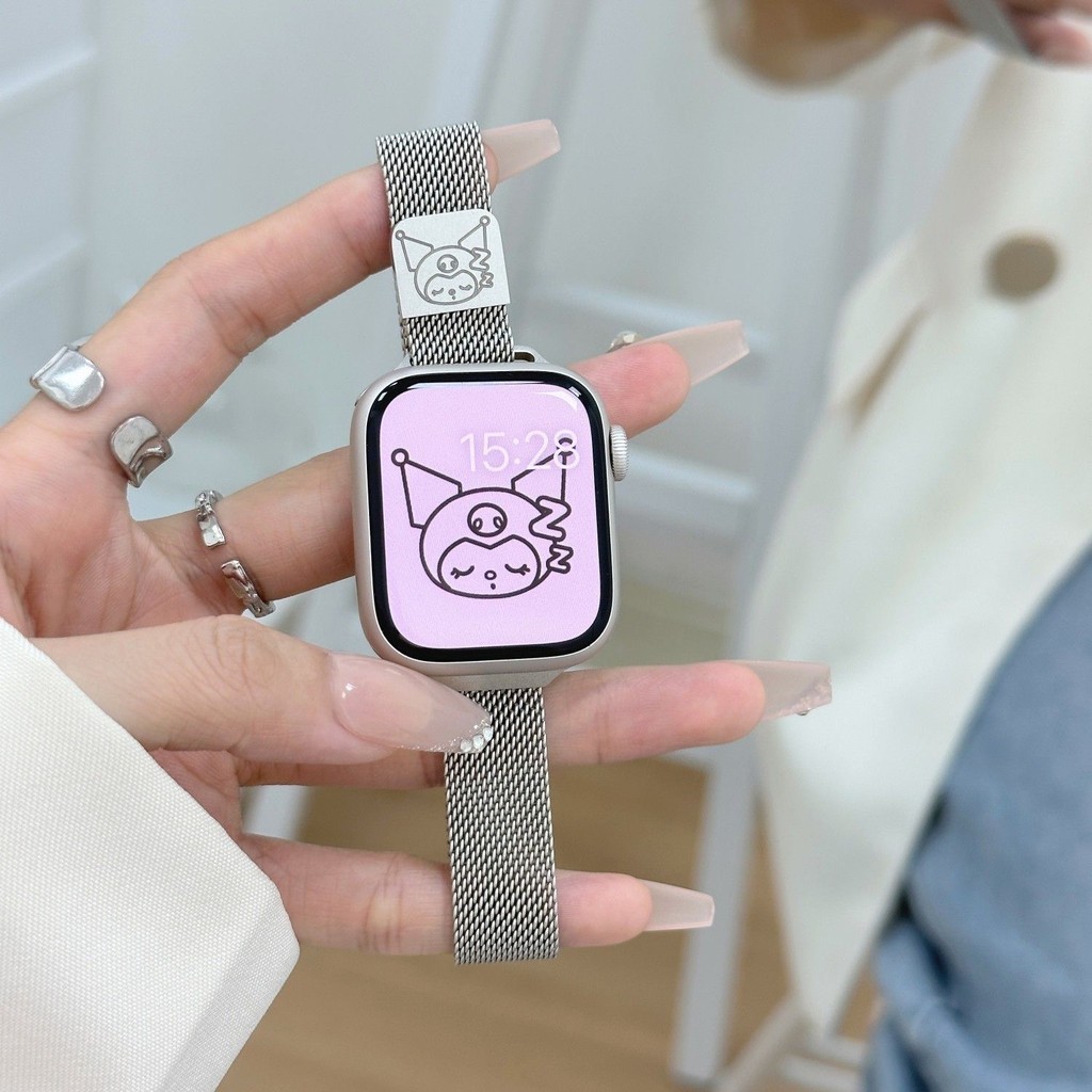 สายนาฬิกา Kuromi iWatch Apple Applewatch8/7/6/5 รุ่นน่ารัก S9 Metal Magnetic Milan