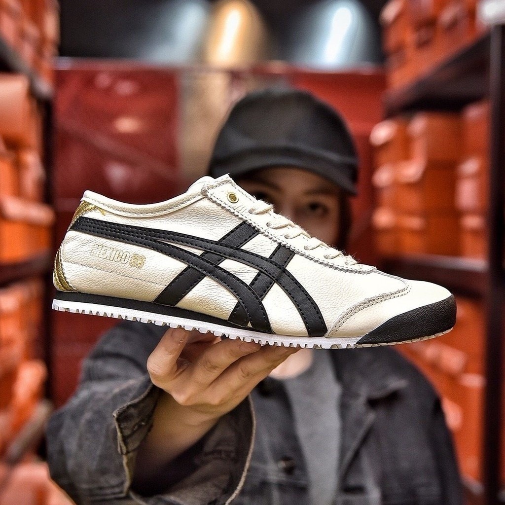 Onitsuka Tiger Mexican 66 [หนังแกะคุณภาพสูง] รองเท้าผ้าใบผู้ชายรองเท้าคู่