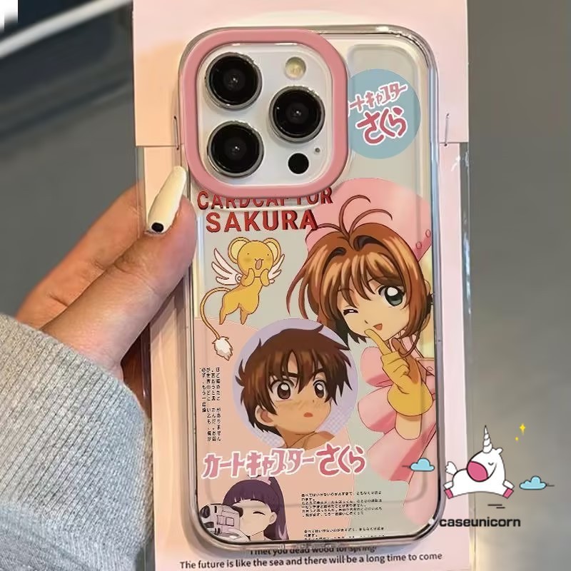 น่ารักตลกสาวการ์ตูน Cardcaptor Sakura Trend ยี่ห้ออะนิเมะสําหรับ IPhone 7Plus 11 12 15 13 14 Pro Max X XR XS Max 7 14 8 15 Plus SE2020 สร้อยข้อมือโปร่งใสนุ่ม