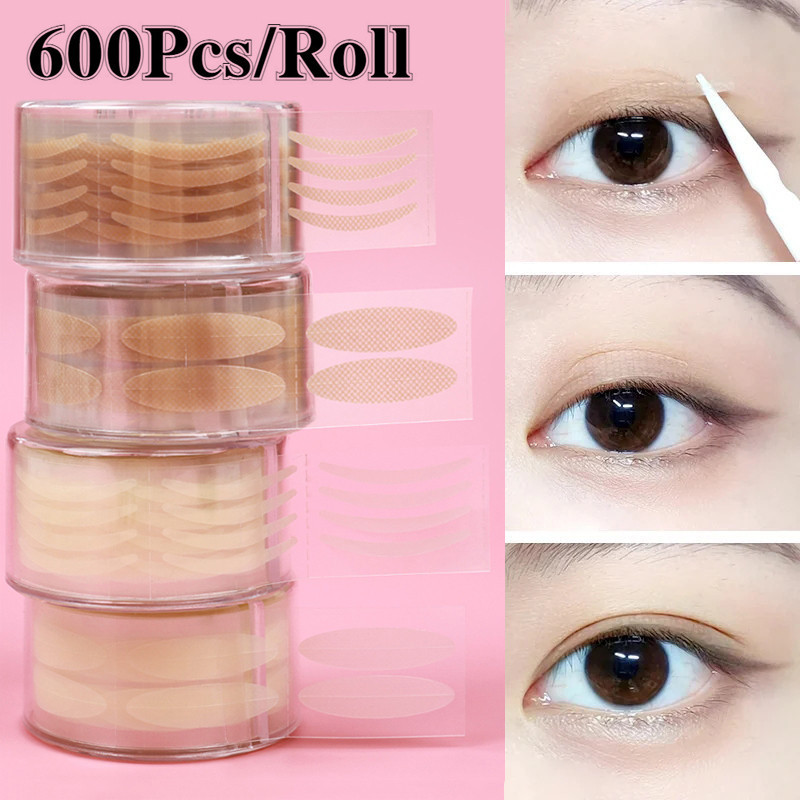 600 ชิ้น/ม้วน Ultra-thin Breathable Double Eyelid Patch ลูกไม้ธรรมชาติที่มองไม่เห็น Eye สติกเกอร์ยืดหยุ่นกันน้ํา Eyelid เทป