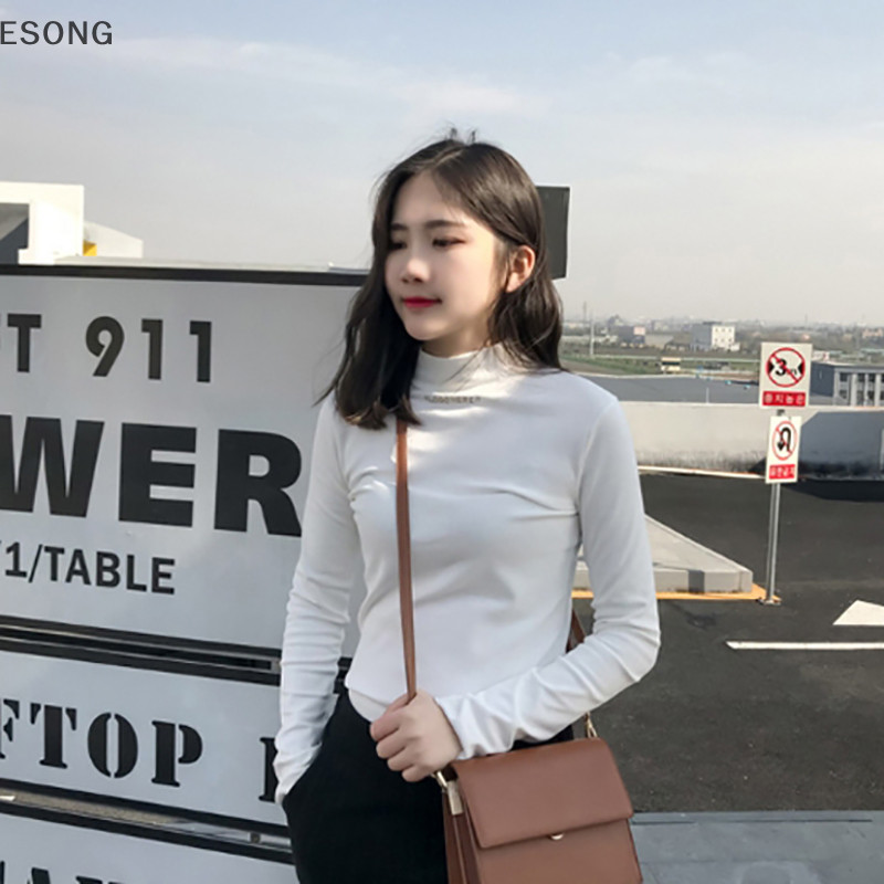 Esong เสื้อแขนยาวคอเต่า ผ้านิ่มใส่สบาย กันหนาว ผ้าแฟชั่น มีไซส์ให้เลือก งานคุณภาพ ใส่สวย th