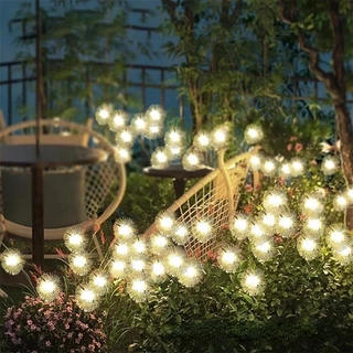 COD✨ไฟโซล่าเซลล์ 6/8/10 LED ไฟตกแต่งสวน รูปร่างดอกแดนดิไลอัน Solar Garden Lights สําหรับตกแต่งสวน และสนามหญ้ากลางแจ้ง