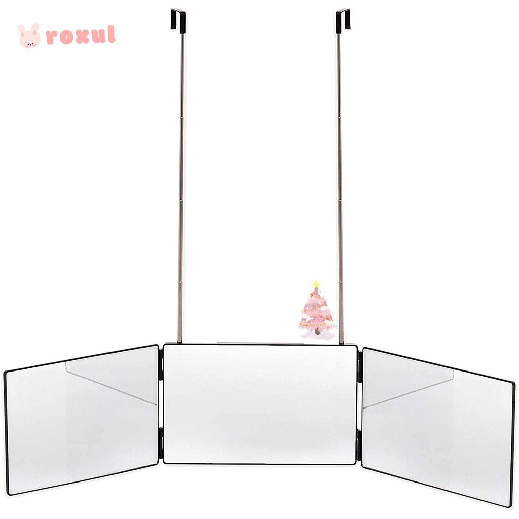 Roxul 3 Way Trifold Mirror Good for Travel DIY ตัดผมเครื่องมือผมตัดผมจัดแต่งทรงผม 360° กระจกตัดผม
