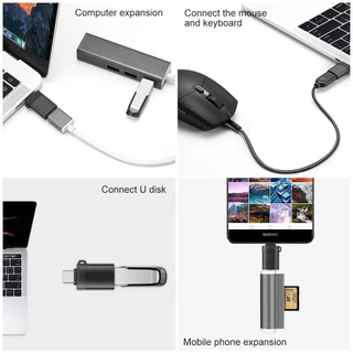 หัวแปลง usb to type c ประเภท C OTG อะแดปเตอร์ USB C ชายไปยัง L/Type-C/Micro USB Female Converter ผู้ชาย USB Converter