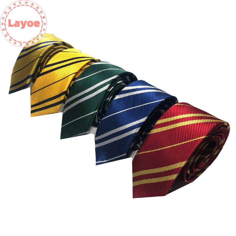 Layoe Harry Potter Striped Tie สไตล์วิทยาลัยผู้ชายแฟชั่นนักเรียนหลายสี Tie เสื้อผ้าอุปกรณ์ตกแต่ง TH