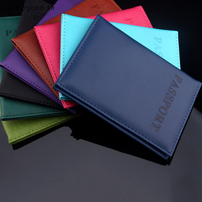 แฟชั่นผู้หญิงผู้ชายผู้ถือหนังสือเดินทางหนัง Faux Travel Passport Cover Card Case Holder < Enegryone.th>