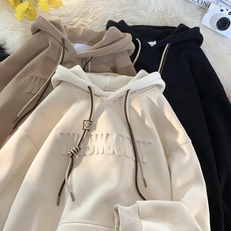 แฟชั่น OOTD สไตล์เกาหลี COD สำหรับคู่รัก เสื้อยืดแขนยาวระบายอากาศขนาดใหญ่ unisex ชุดลำลอง เสื้อฮู้ดพื้นฐานหลวม ๆ