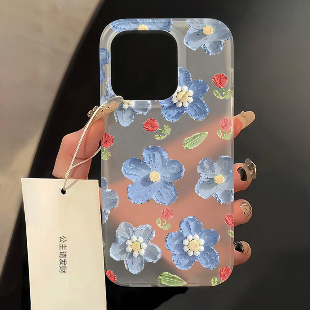 เคสไอโฟน Case เคส iPhone 17 Pro Max 11 13 15 12 14 16 Pro Max เคสไอโฟน11 Flowersโทรศัพท์มือถือนิ่ม แบบใส บางพิเศษ