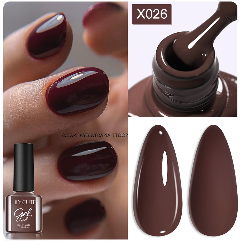กาแฟสีน้ําตาลสีเล็บเจลโปแลนด์อุปกรณ์เล็บ Vernis กึ่งถาวรเล็บแต่งเล็บ Soak Off LED UV เจลเล็บวานิช