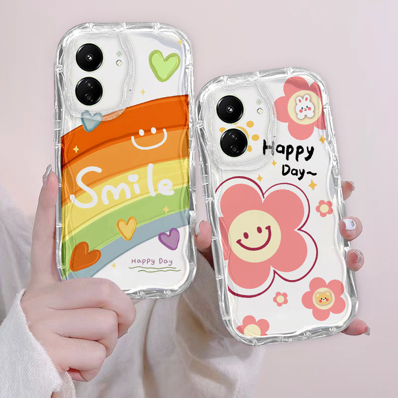 เคส Redmi 13C 4G POCO C65 ครีมเคสโทรศัพท์โปร่งใสดอกไม้การ์ตูน Softcase ซิลิโคนกันกระแทก Protector Cover ดีไซน์ใหม่ PHSFX1