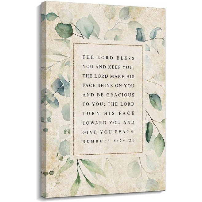 1 Piece Poster The Lord Bless You and Keep You Numbers 6 24 26 Bible Verse Poster Landscape Print Pi