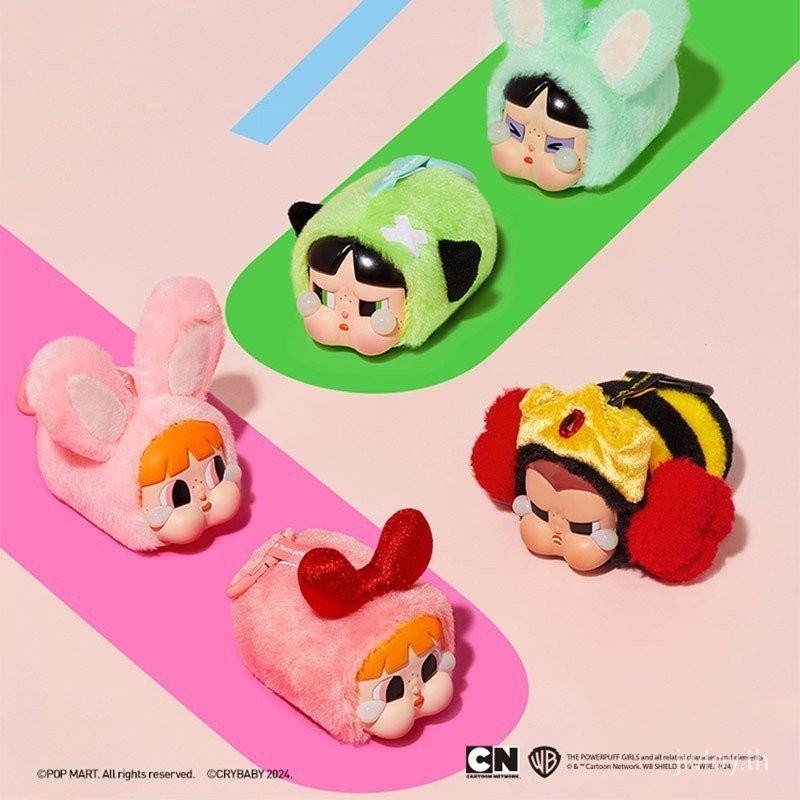 Popmart crybaby ของแท้ X The Powerpuff Girls Series Face VINYL Doll pendant for Birthday Gift