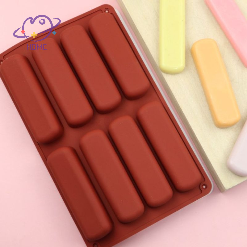 [mayhome] แม่พิมพ์ซิลิโคนบิสกิตนิ้วแถบยาว 8 หลุมเตาอบเค้ก Bakeware Mould {TH}