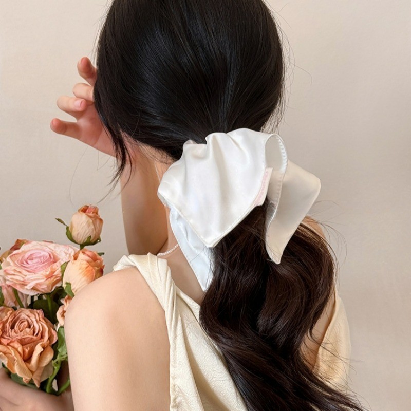 Pure Color Square Hair Ties เชือกผม Scrunchies ยางผมหางม้าอุปกรณ์เสริมผมสําหรับสาวหวาน