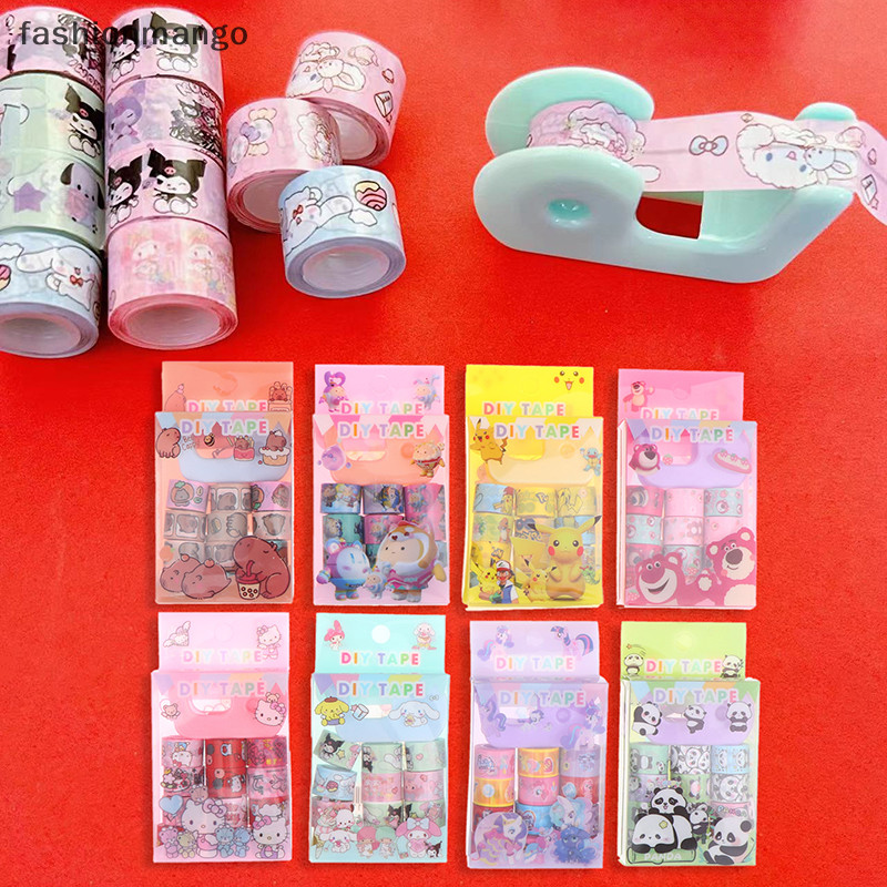 [fashionmango] 12 ชิ้นใหม่การ์ตูน Sanrio Kuromi Diy กระดาษเทปน่ารักสาวรูปแบบเทปมือชุดสติกเกอร์ Kawaii โรงเรียนเครื่องเขียนนักเรียนอุปกรณ์สต็อกใหม่