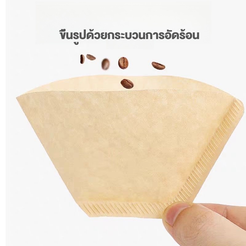 กระดาษดริปกรองกาแฟ (100แผ่น) ทรงV/U ก้นแหลม ชนิด V60 และ Cone สีน้ำตาล - รูปที่ 3