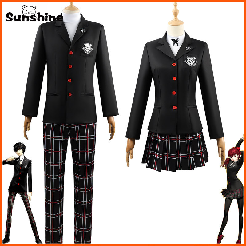 เกม Persona 5 Ren Ammiya Akira Kuruzu Kostum คอสเพลย์ Ammiya ชุดนักเรียน Mens ชุดฮาโลวีน Unisex Blazer ชุด
