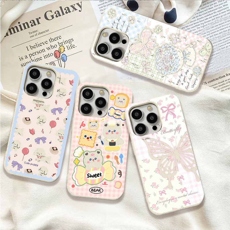 หมีน่ารักน่ารัก เคสไอโฟน ซอฟท์เคส เคสโทรศัพท์มือถือ สําหรับ iPhone 11 15 14 13 12 XS XR 6plus 7plus SE2 15plus 12mini