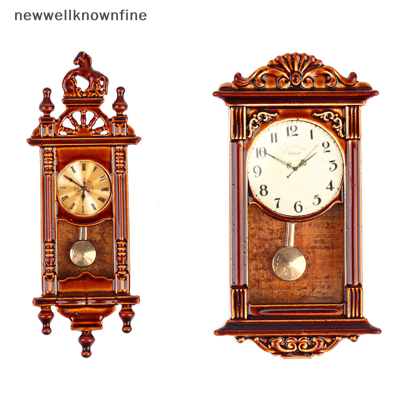Newwellknownfine 1:12 Dollhouse Miniature Wall Clock Miniaturas อุปกรณ์ตกแต่งบ้านของเล่น COD