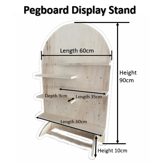 Wooden Pegboard Display Stand Retail Display Rack for selling and craft shows Product Showcase displ