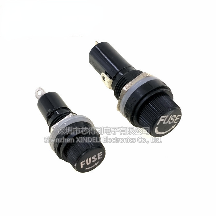 สีดํา FUSE FUSE Holder หลอดแก้ว 5 * 20 6X30MM FUSE Holder FUSE 2CM