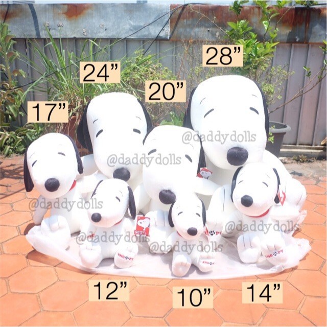 ห้อยกระเป๋า ตุ๊กตา Snoopy สนูปปี้ ท่านั่ง 10/12/14/17/20/24นิ้ว สนู้ปปี้ Peanuts
